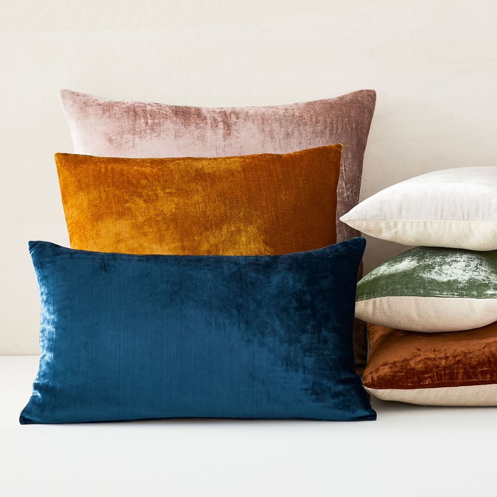 Lush Velvet Pillow Cover Eucalyptus No Insert 12"x21" thumbnail 2