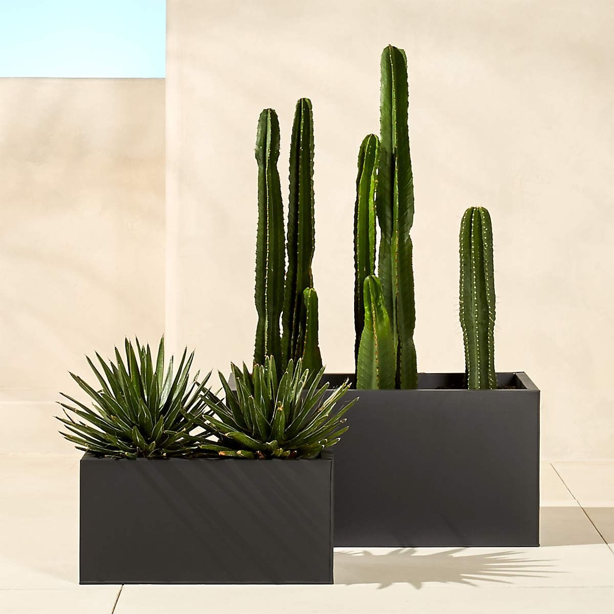 Blox Low Galvanized Charcoal Grey Indoor Outdoor Planter thumbnail 3