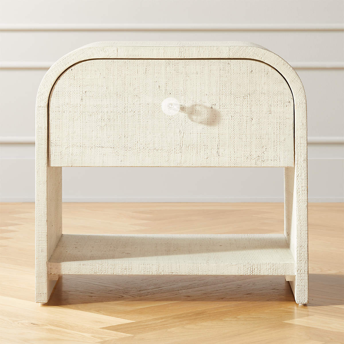Archer Lacquered Linen Nightstand thumbnail 2