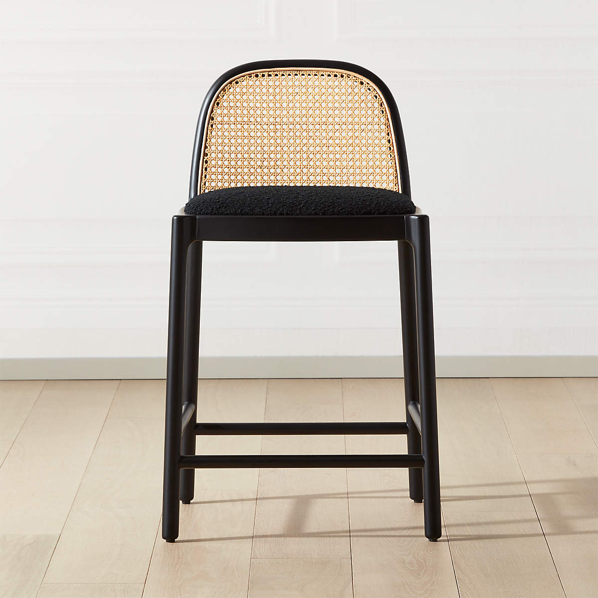 Nadia Black Cane Counter Stool thumbnail 3