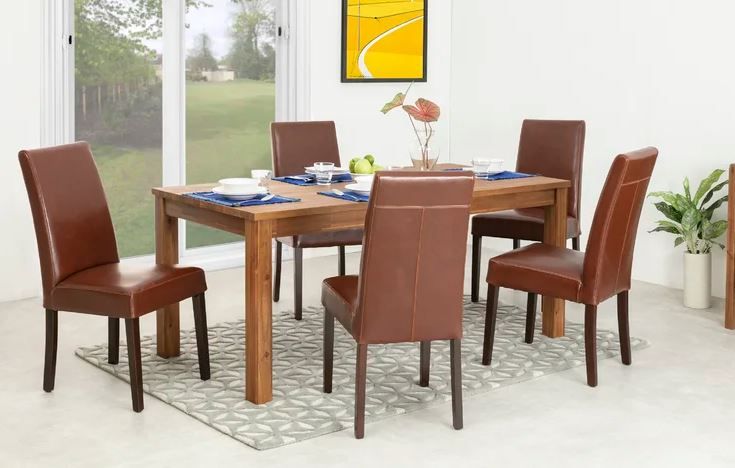 Yokum Acacia Solid Wood Dining Table thumbnail 2