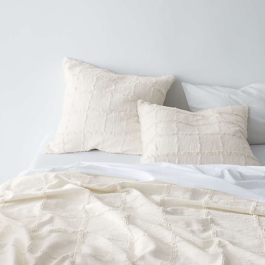 Chalet Textured White Cotton King Coverlet thumbnail 2