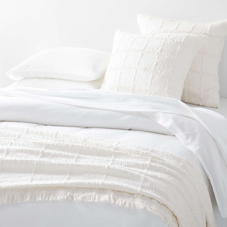 Chalet Textured White Cotton King Coverlet thumbnail 3