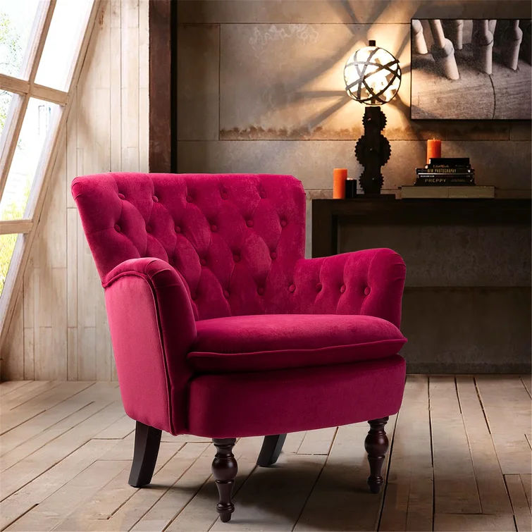 Didonato Wide Tufted Velvet Armchair thumbnail 2