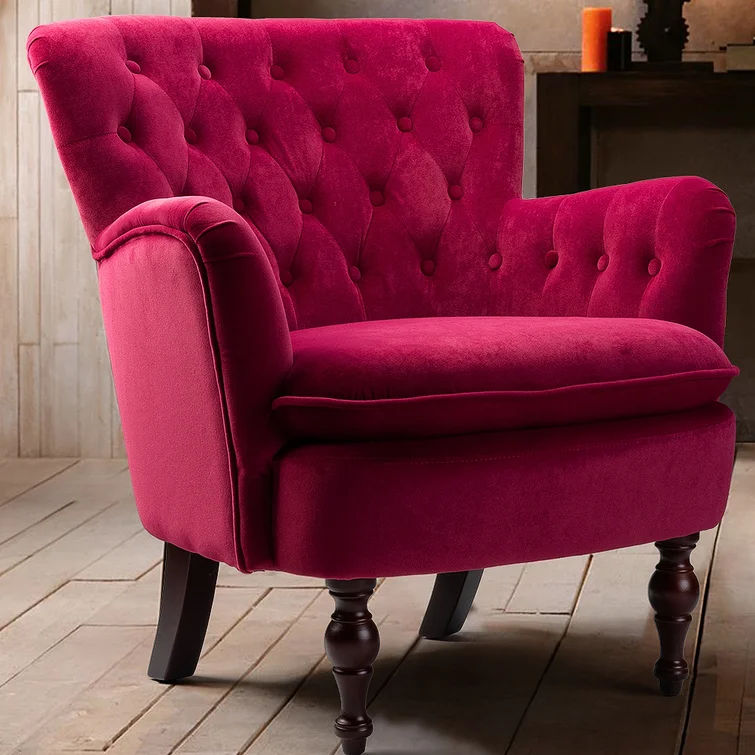 Didonato Wide Tufted Velvet Armchair thumbnail 4