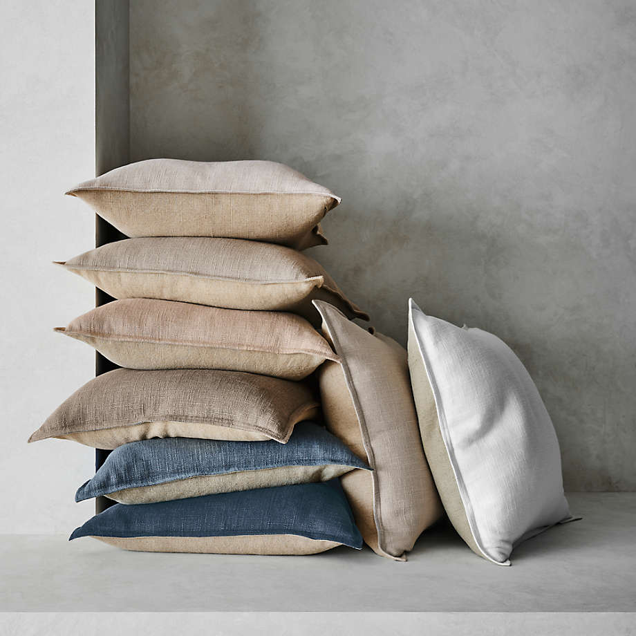 Blue Laundered Linen Throw Pillow No Insert 20"x20" thumbnail 3