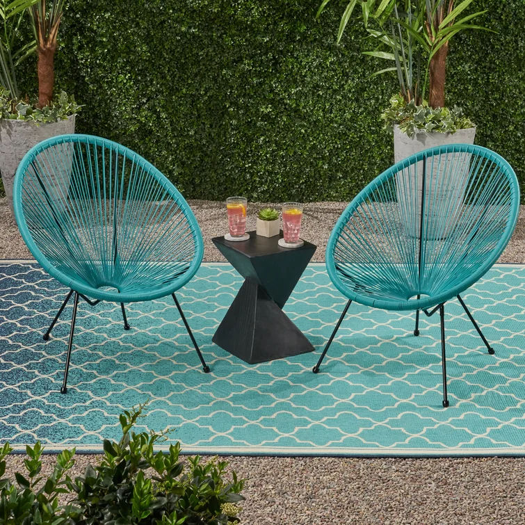Englewood Outdoor Hammock Weave Patio Chair Set of 2 thumbnail 2