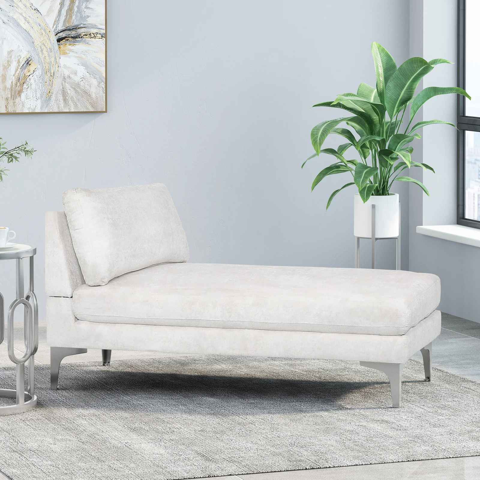 Tufted Armless Chaise Lounge thumbnail 2