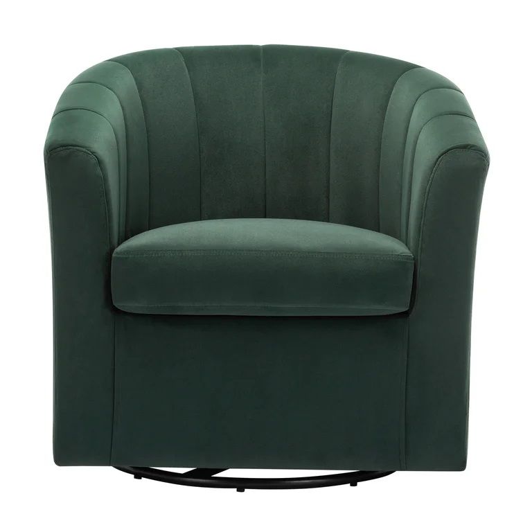 Barrentine Velvet Swivel Barrel Chair thumbnail 3