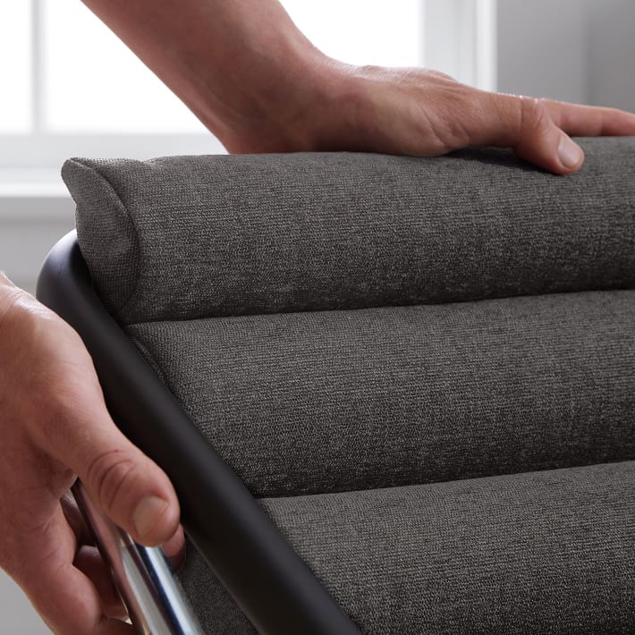 Chenille Plain Weave Washed Charcoal Sling Chair thumbnail 4