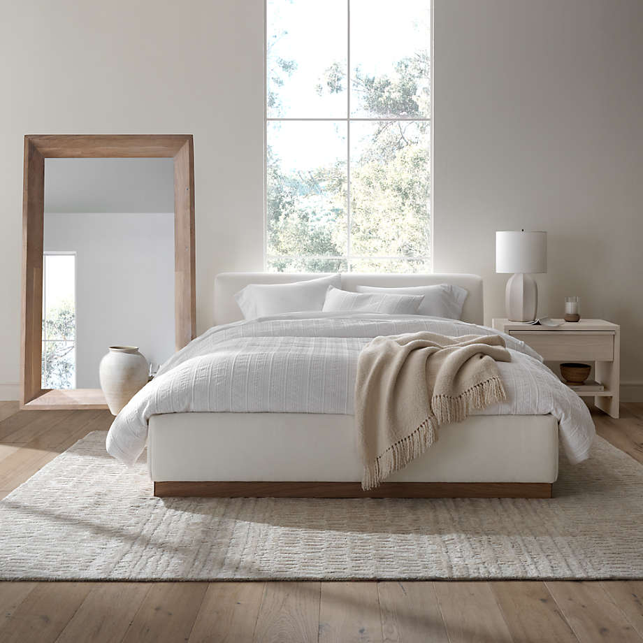 Organic Cotton White Textured Duvet Cover-King thumbnail 2