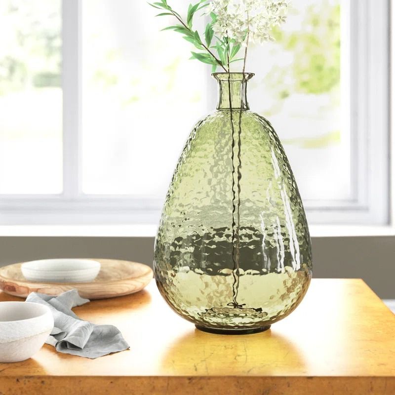 Adia Green Light Green Glass Table Vase thumbnail 2