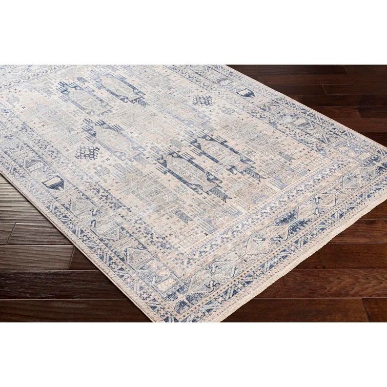 Interlandi Oriental Machine Woven Area Rug in Blue and Gray-7'10"x10' thumbnail 2