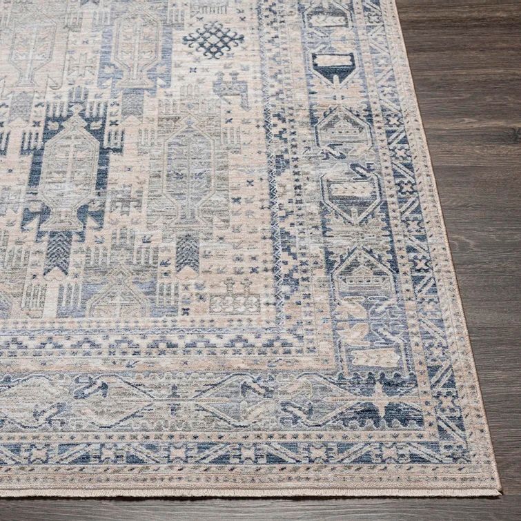 Interlandi Oriental Machine Woven Area Rug in Blue and Gray-7'10"x10' thumbnail 3