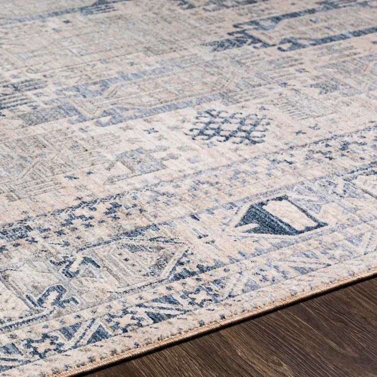 Interlandi Oriental Machine Woven Area Rug in Blue and Gray-7'10"x10' thumbnail 4