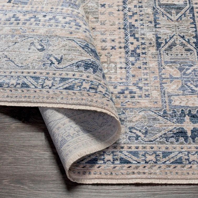 Interlandi Oriental Machine Woven Area Rug in Blue and Gray-7'10"x10' thumbnail 5