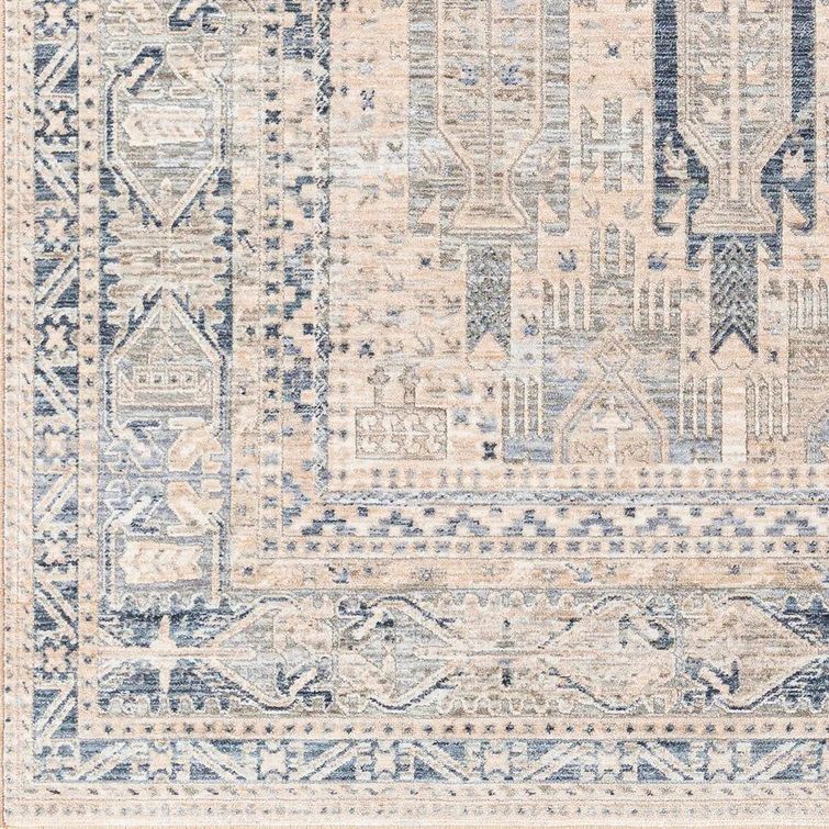 Interlandi Oriental Machine Woven Area Rug in Blue and Gray-7'10"x10' thumbnail 6