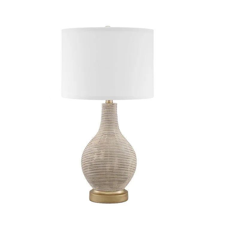 Platt Washed Beige and gold Table Lamp thumbnail 4