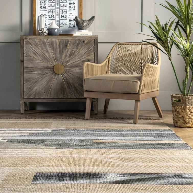 Decarlo Handmade Looped Hooked Area Rug-8'x10' thumbnail 3