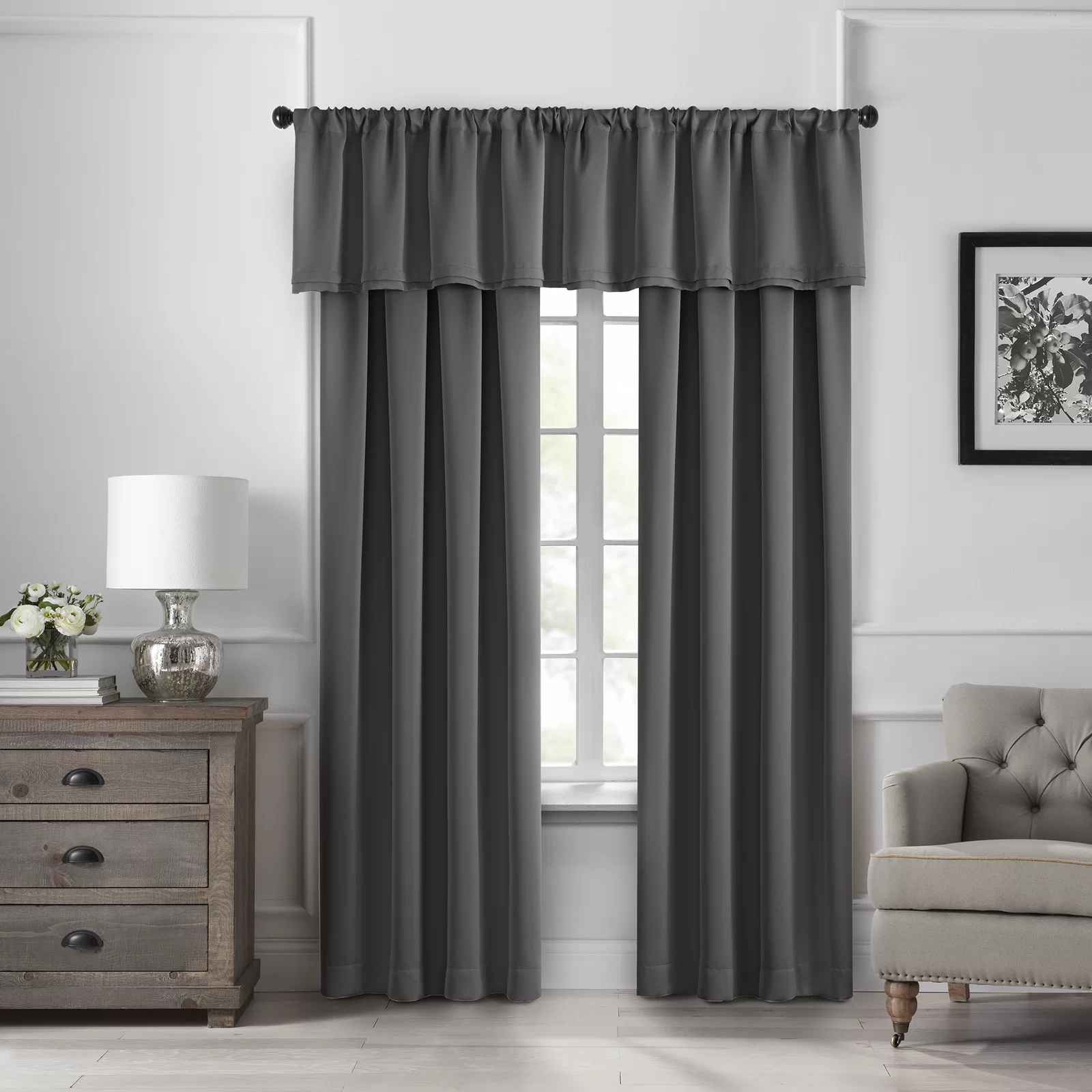 Conan Solid Color Tailored Window Valance thumbnail 4