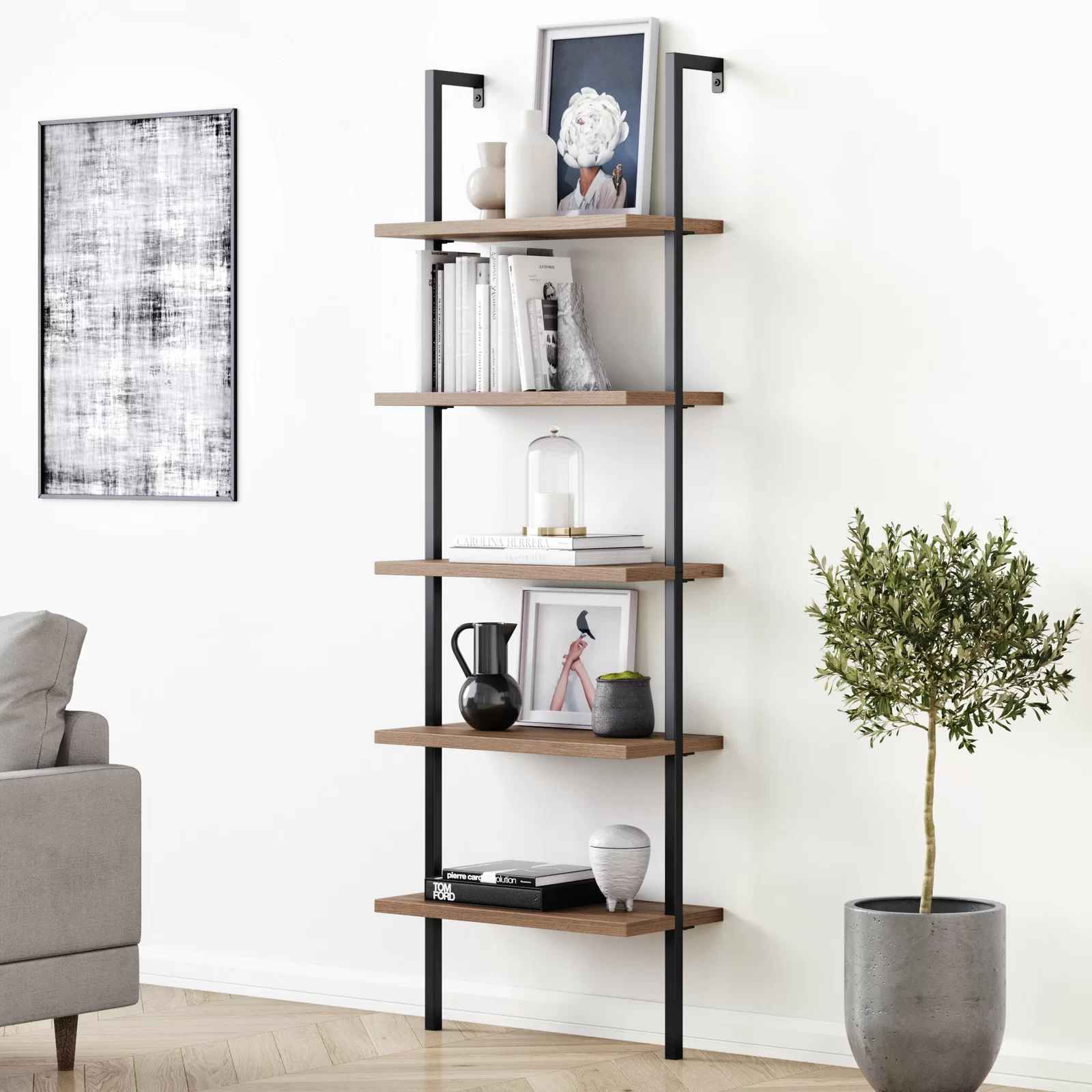 Kanissa Steel Ladder Bookcase thumbnail 2