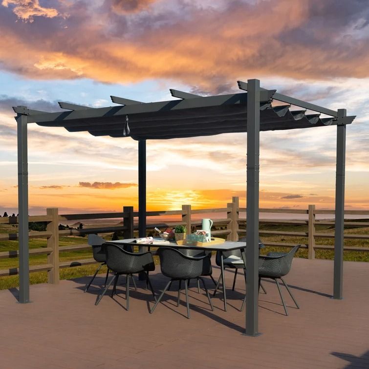 Geren Metal Pergola with Canopy thumbnail 2