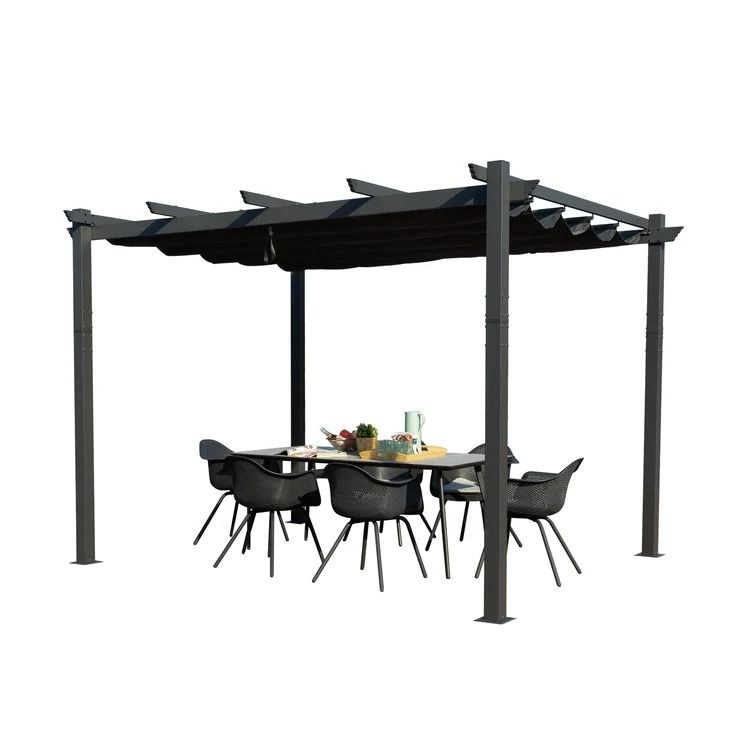 Geren Metal Pergola with Canopy thumbnail 3