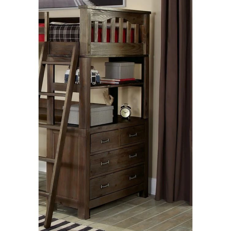 Bedlington Solid Wood Loft Bed with Built-in-Desk thumbnail 4