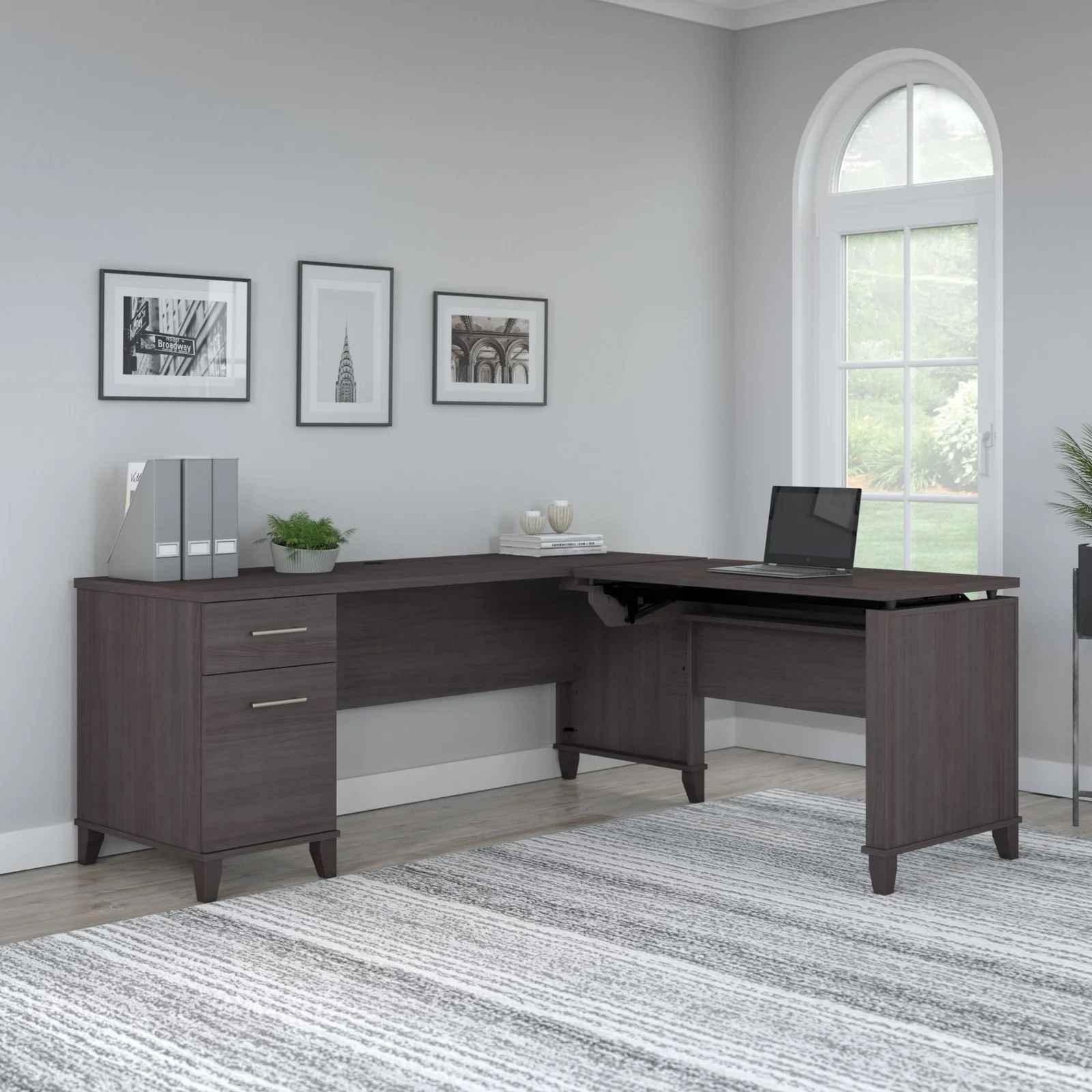 Ketcham Height Adjustable L Shape Desk thumbnail 2