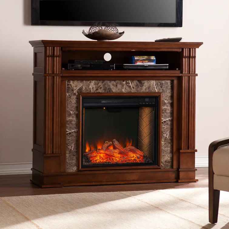 Clee TV Stand with Fireplace Included thumbnail 2