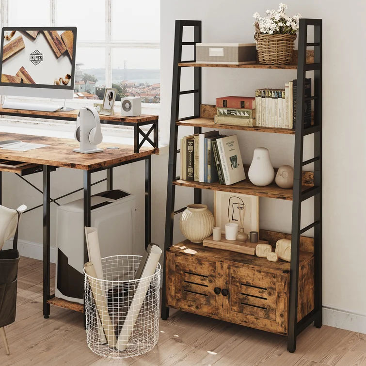 Kyesha Steel Ladder Bookcase thumbnail 3