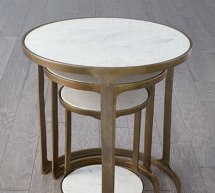 Giada Round Marble Nesting Tables thumbnail 4