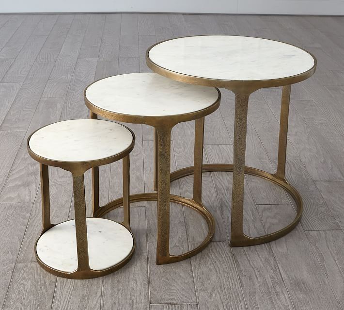 Giada Round Marble Nesting Tables thumbnail 5