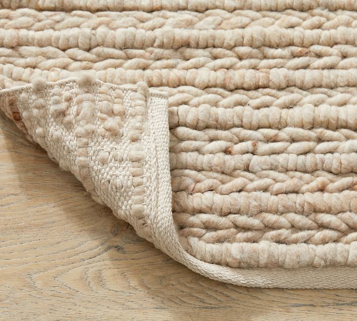 Chunky Braided Sweater Wool Jute Rug 9'x12' thumbnail 5