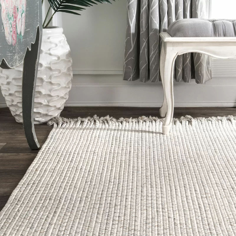 Katniss Braided Indoor and Outdoor Area Rug in Ivory-10'x14' thumbnail 4