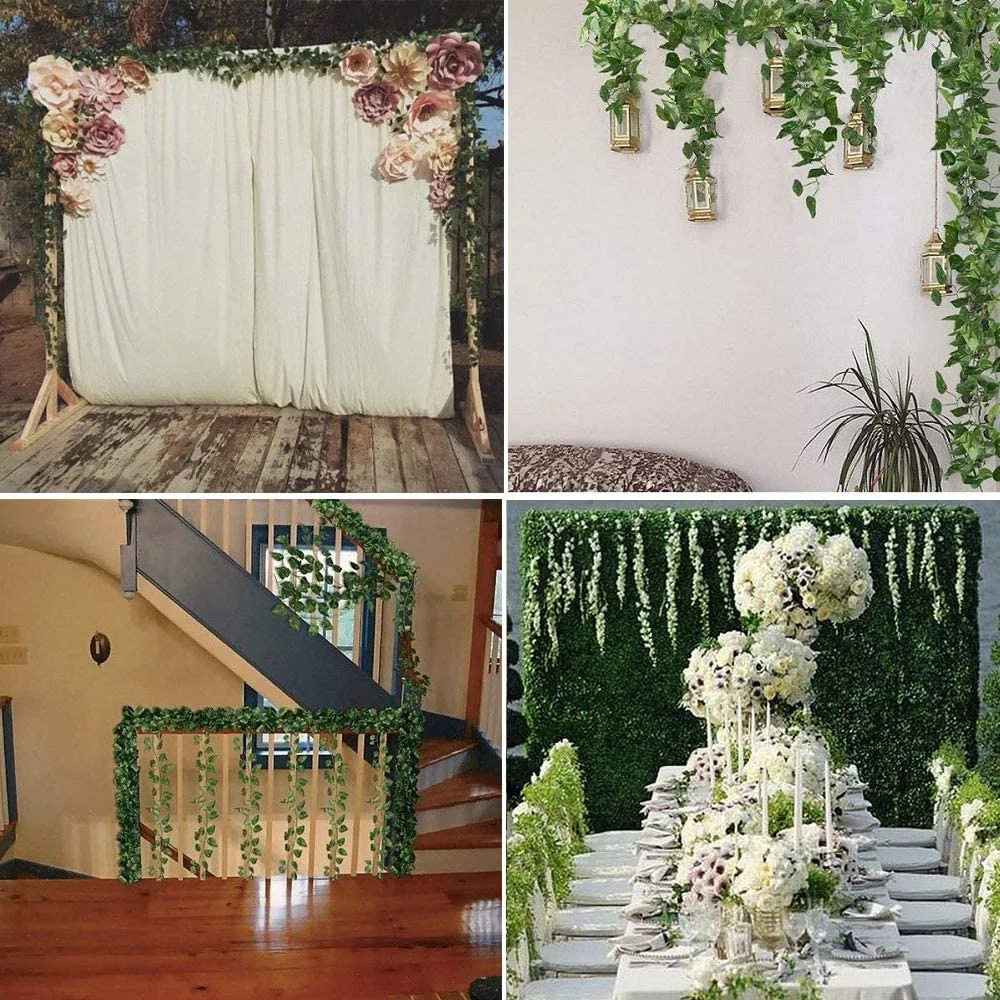 12 Strands Artificial Ivy Garland Leaf Vines Plants Hanging Garland Fake Plants thumbnail 2