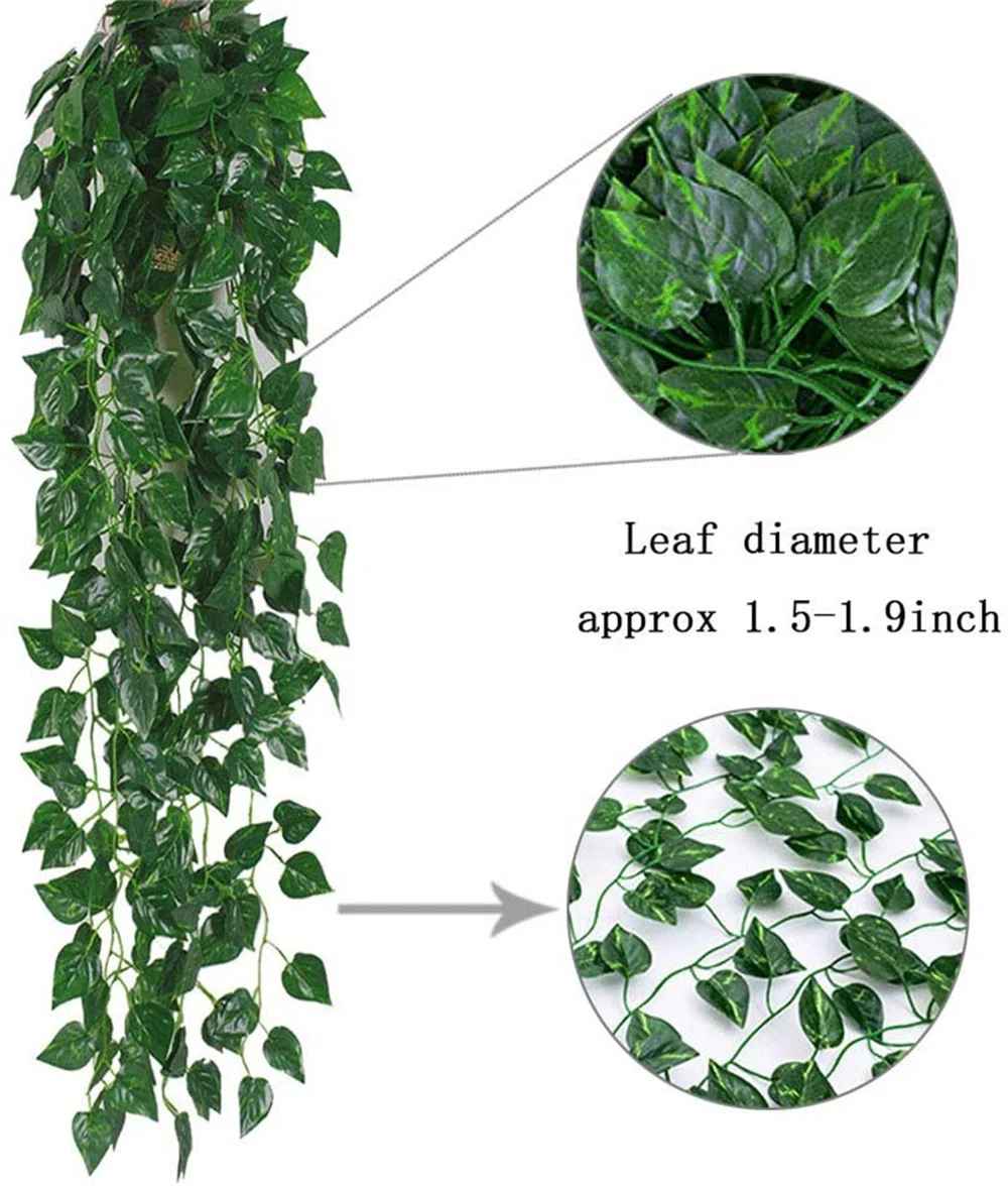 12 Strands Artificial Ivy Garland Leaf Vines Plants Hanging Garland Fake Plants thumbnail 3
