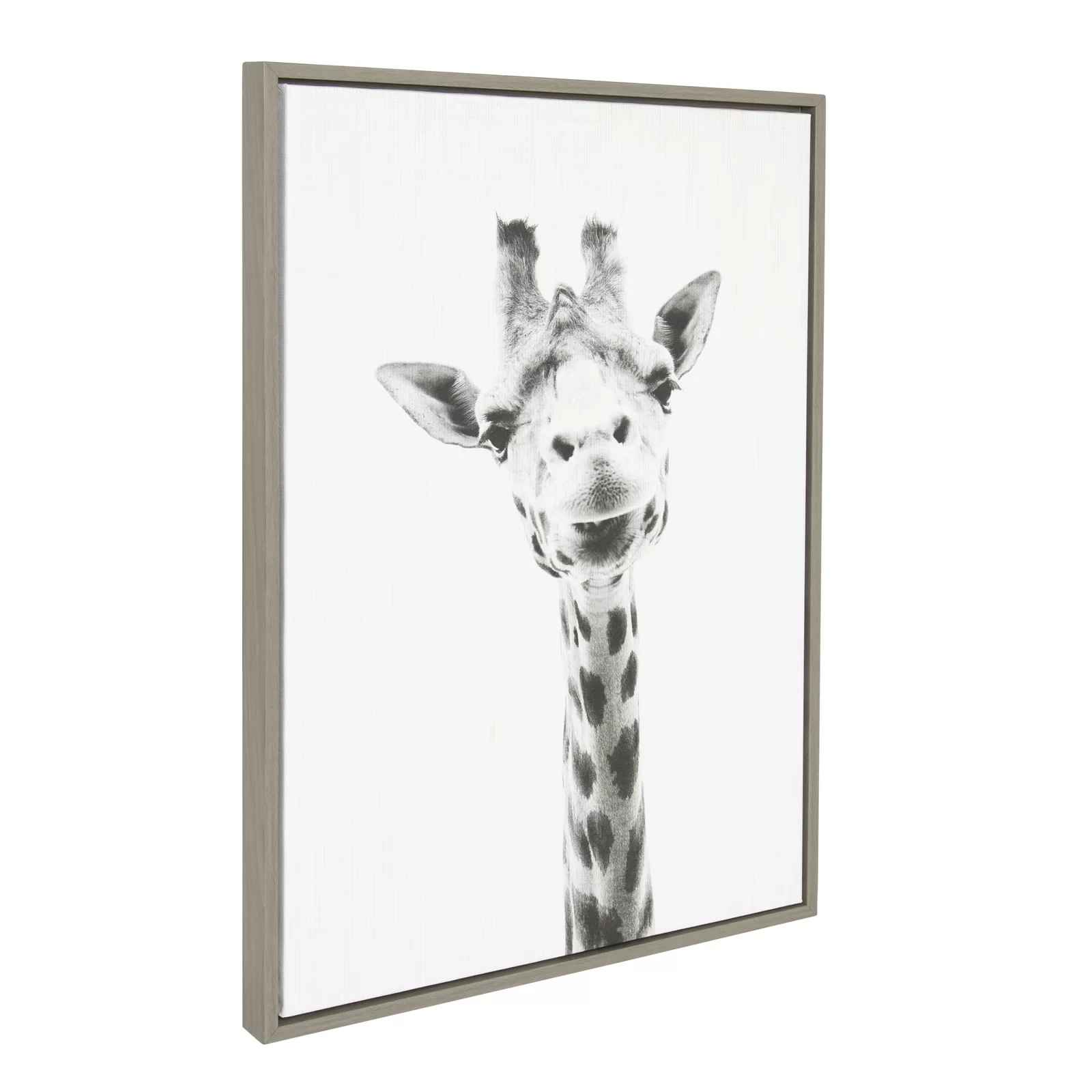 Audel Sylvie Graywash Giraffe with Frame-23"x23" thumbnail 3