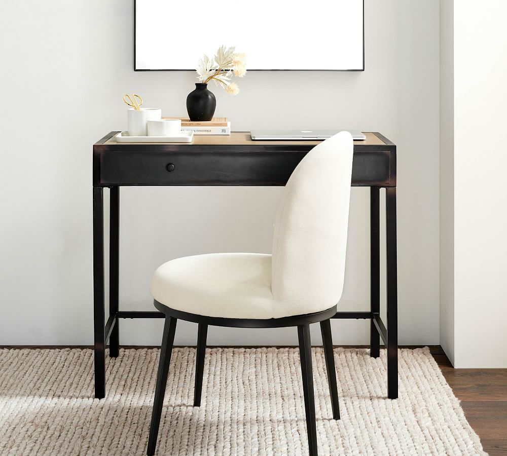 Flynn Metal Writing Desk with Drawer thumbnail 2