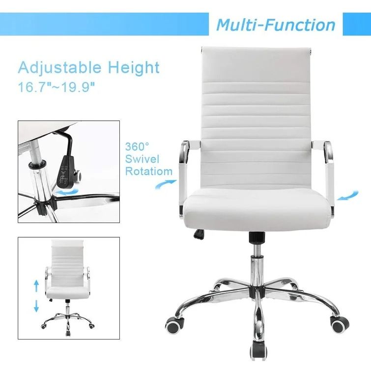 Renda Mid-Back Ribbed Conference Chair thumbnail 4
