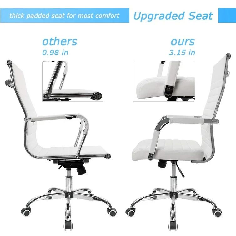 Renda Mid-Back Ribbed Conference Chair thumbnail 6