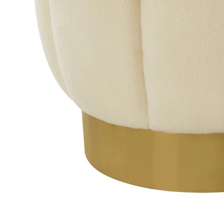 Maxine Velvet Tufted Round Standard Ottoman thumbnail 4