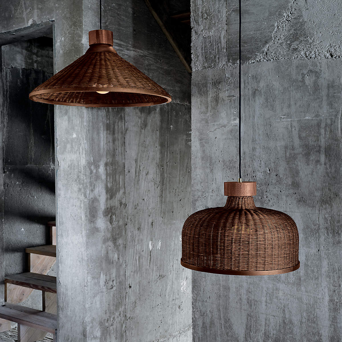 Hakka Conical Rattan Pendant Light thumbnail 2