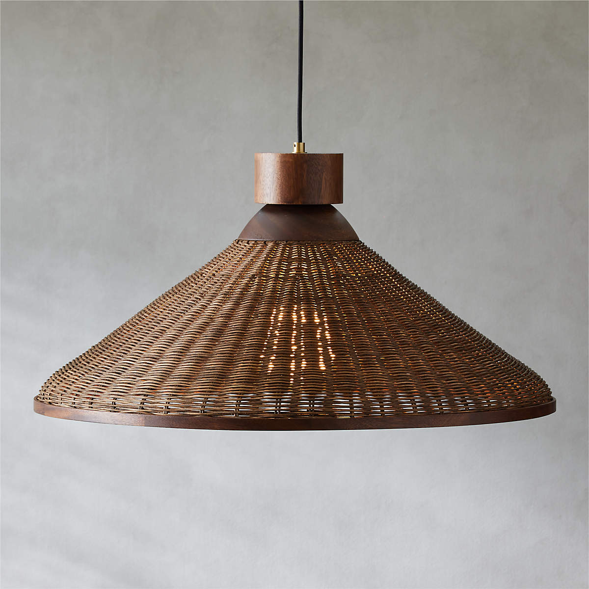 Hakka Conical Rattan Pendant Light thumbnail 3