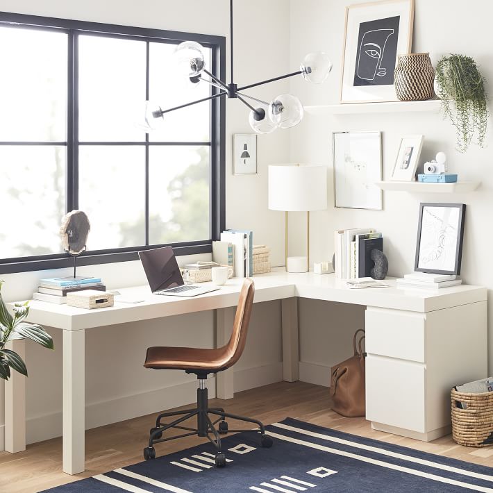 Parsons L-Shaped Desk and File Cabinet Set thumbnail 2