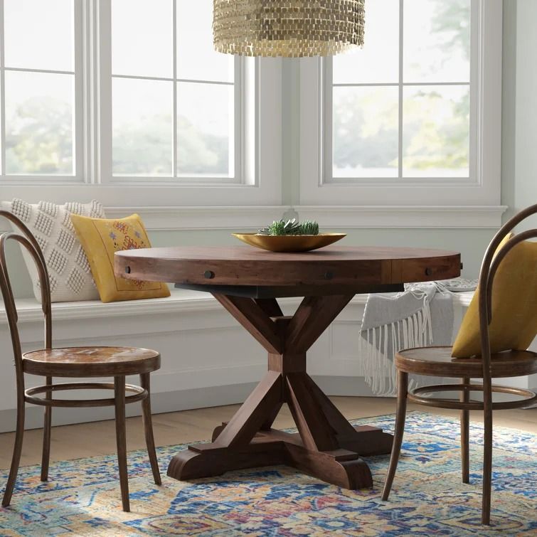 Trevion Extendable Mahogany Solid Wood Pedestal Dining Table thumbnail 3