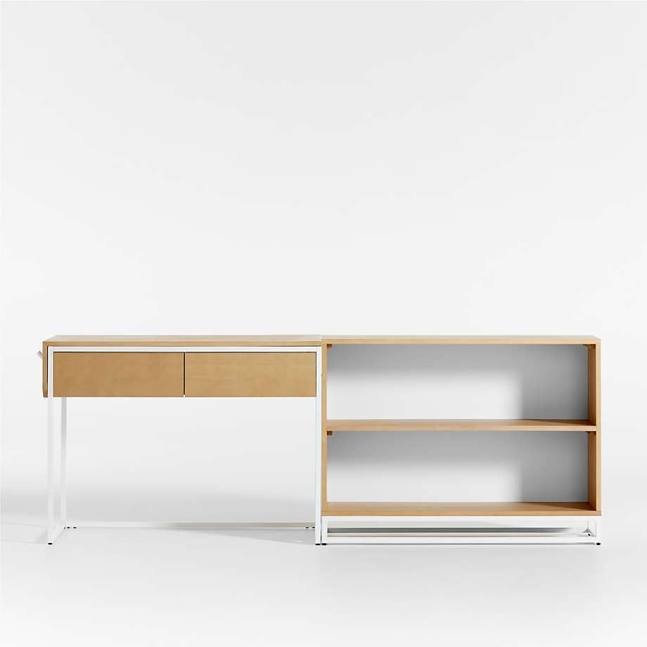 Outline White Metal and Wood Bookcase thumbnail 3