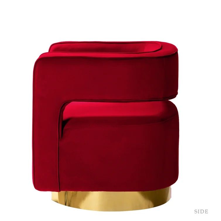 Guernsey Velvet Swivel Barrel Chair thumbnail 3