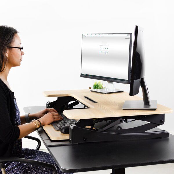 Monitor Riser Height Adjustable Standing Desk Converter thumbnail 4