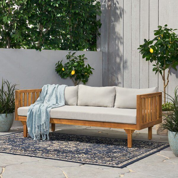  Wide Outdoor Patio Daybed with Cushions thumbnail 2
